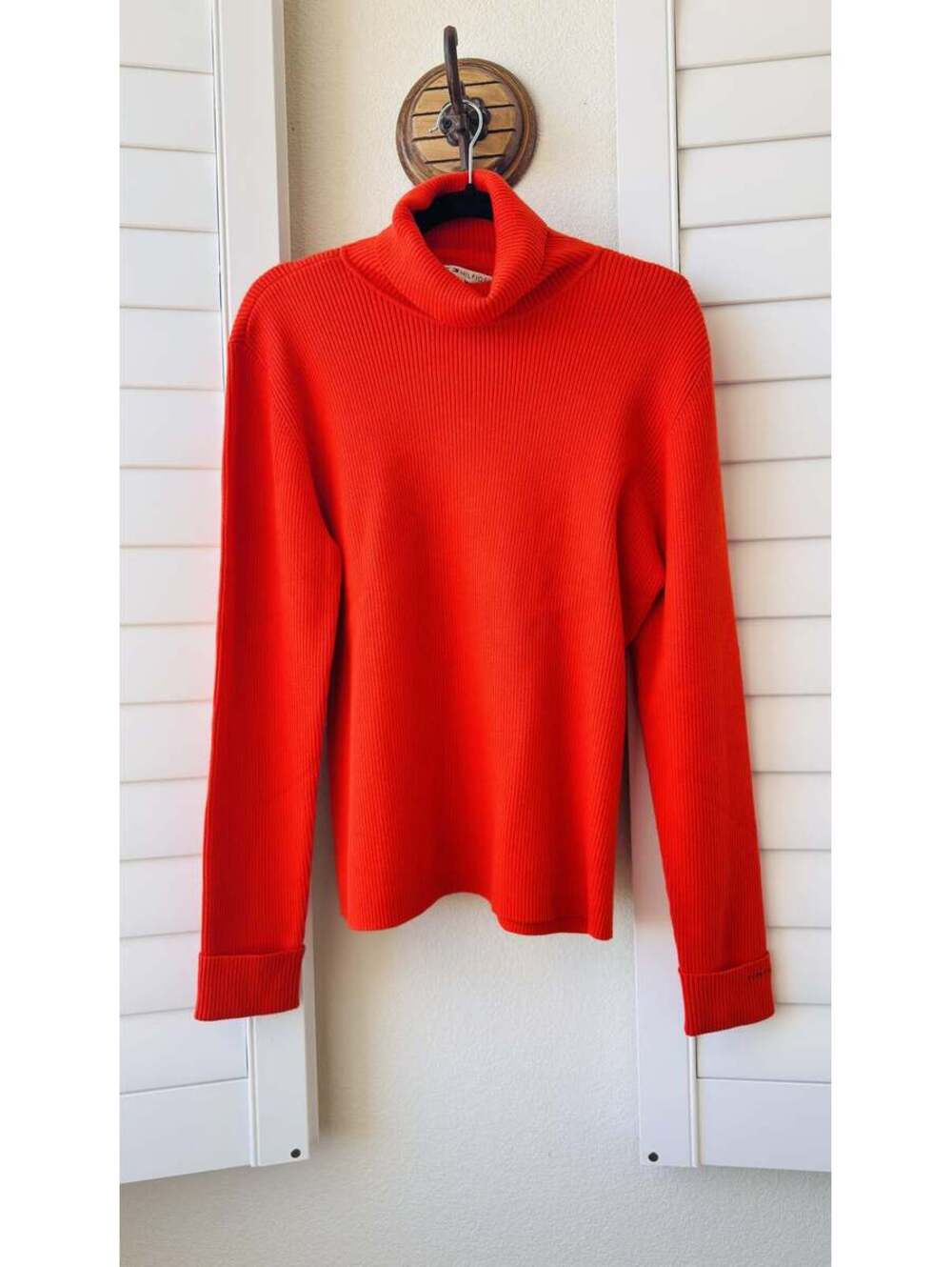Tommy Hilfiger Red Ribbed Knit Turtleneck Sweater - Size XL